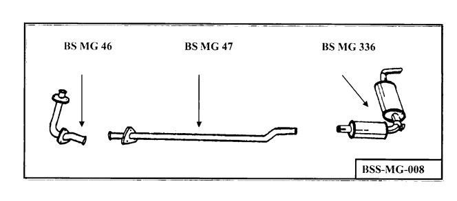 Stainless Steel Exhaust System MG Midget 1500 (1975-1979)  BSSMG008