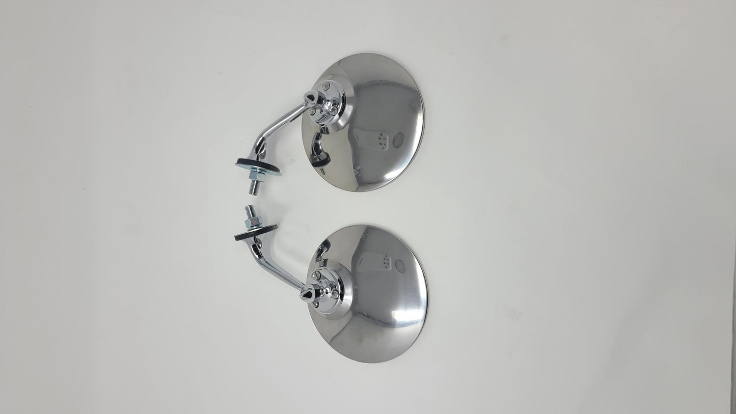 Pair Lucas Style 406  Chrome Door / Fender Mirrors