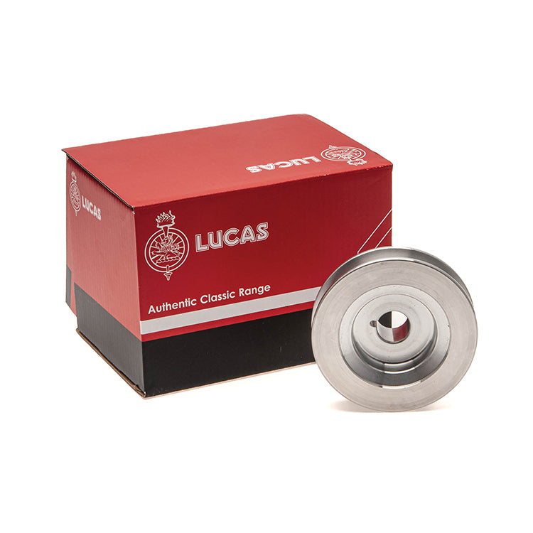 Lucas Dynamo conversion single V pulley for standard belt. 70mm dia to fit 15mm shaft