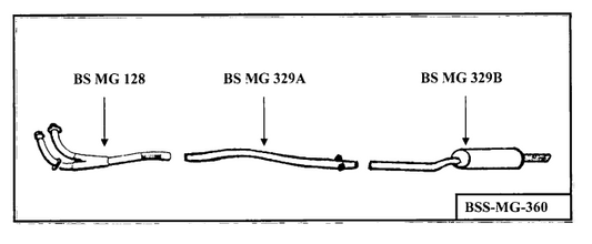 Stainless Steel Exhaust System MGC Roadster GT Single Box Sports BSSMG360